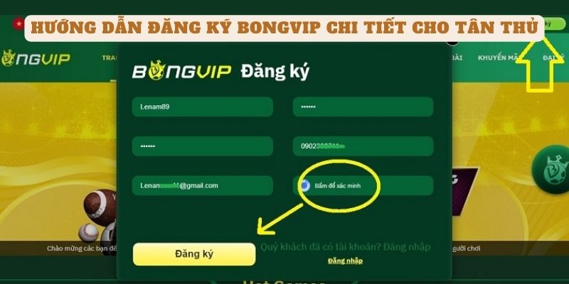 Hướng dẫn đăng ký BONGVIP chi tiết cho tân thủ