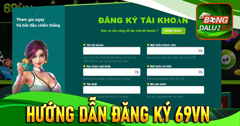 Hướng dẫn tạo account tại nhà cái 69VN